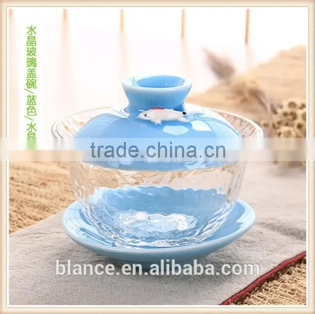 Glass tea cup in pond design