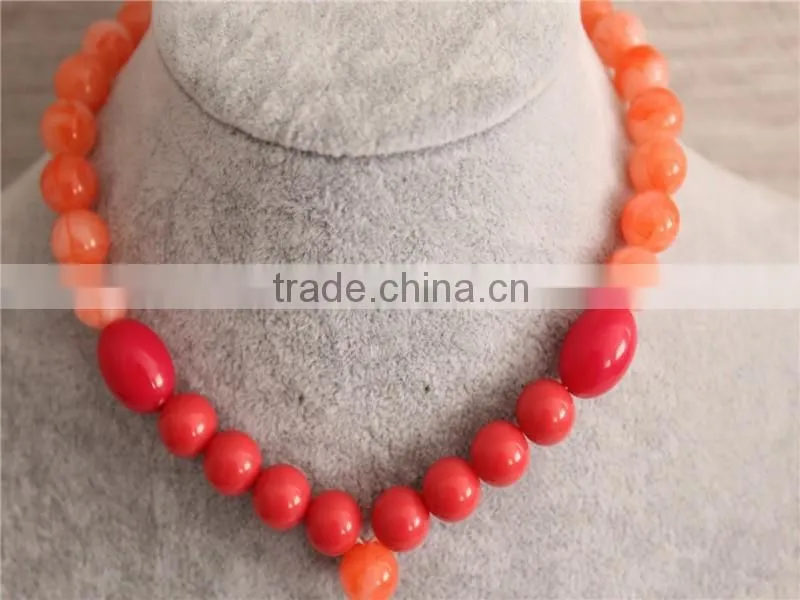 China Factory Stock Cheap Jewellery Women Necklace Arylic Bead Necklace