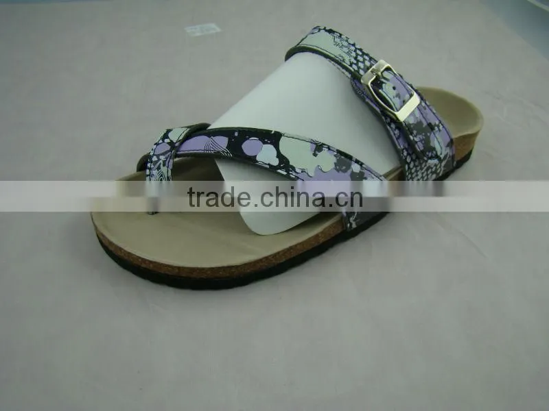 PU ladies cork slippers