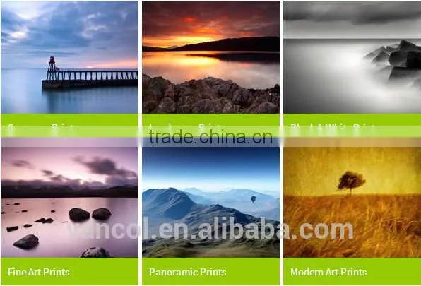 Wooden framed cheap beach oil paintings on canvas