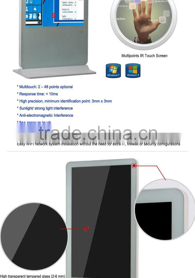 65" Touch Display, LCD Ad Machine, PC Kiosk