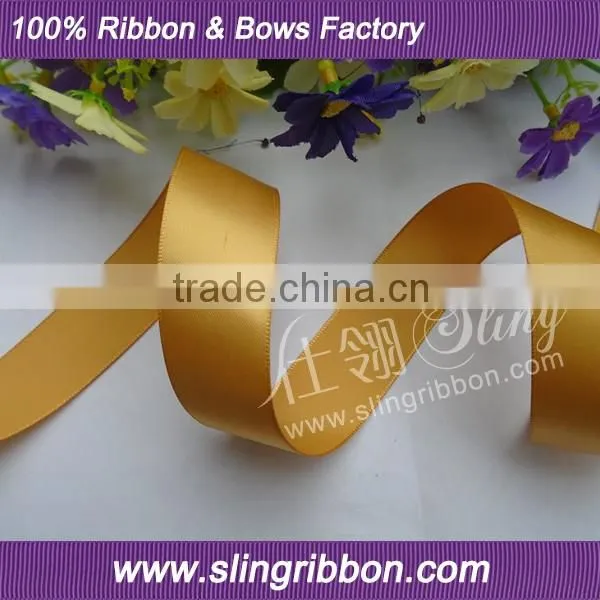 16mm Golden Color Single-sided Satin Ribbon Wholesale