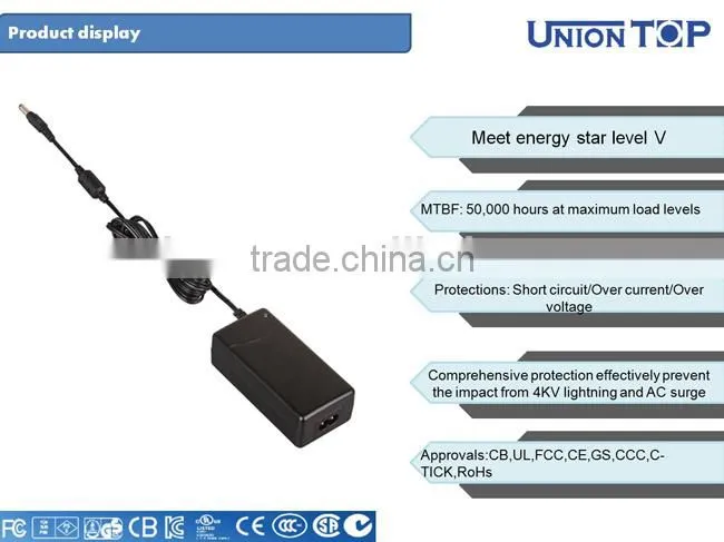 OEM/ODM manufacturer UL/CE/GS approved dekstop type 36w 12v power adapter level VI for cctv camera