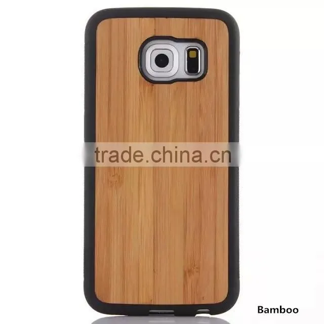 TPU Design Bamboo Phone Case Wood Mobile Phone S6 Cover