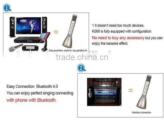 K068 portable mini bluetooth speaker wireless microphone karaoke player