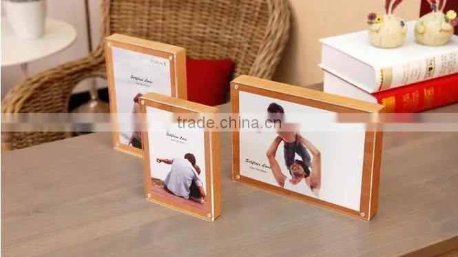 wooden acrylic plexiglass photo frame