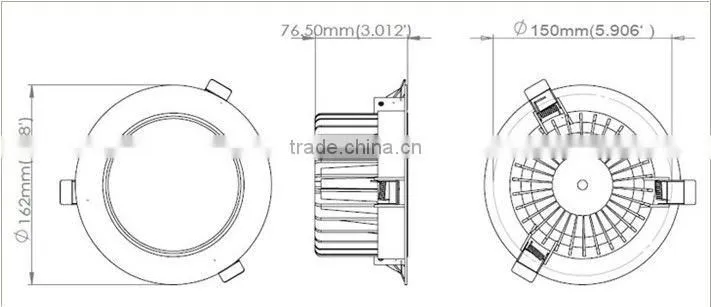 5inch 18W SMD3020 Samsung 18W led downlight 95lm/W with SAA/C-Tick/CE/CB approved