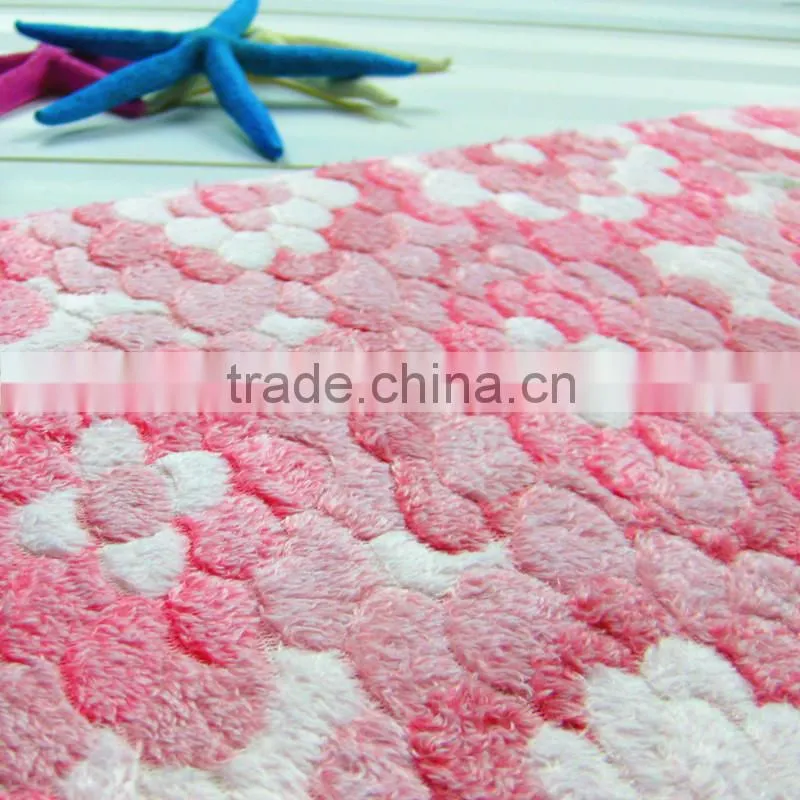 flower pattern coral velvet anti-slip rugs water absorb mat
