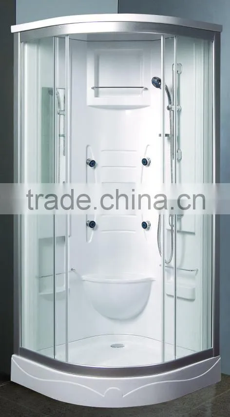 Single white back low tray shower room