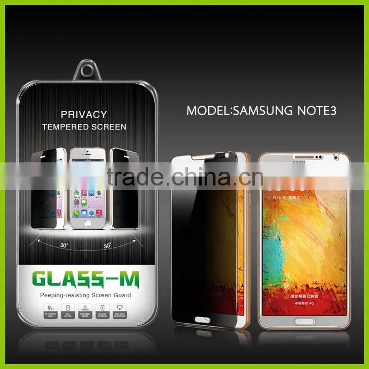 Privacy Glass Screen Protect Film,0.33mm 9H Privacy Tempered Glass Screen Protector For Galaxy Note 3