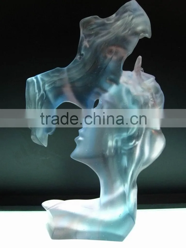 BJ005 pate de verre crystal statue souvenir