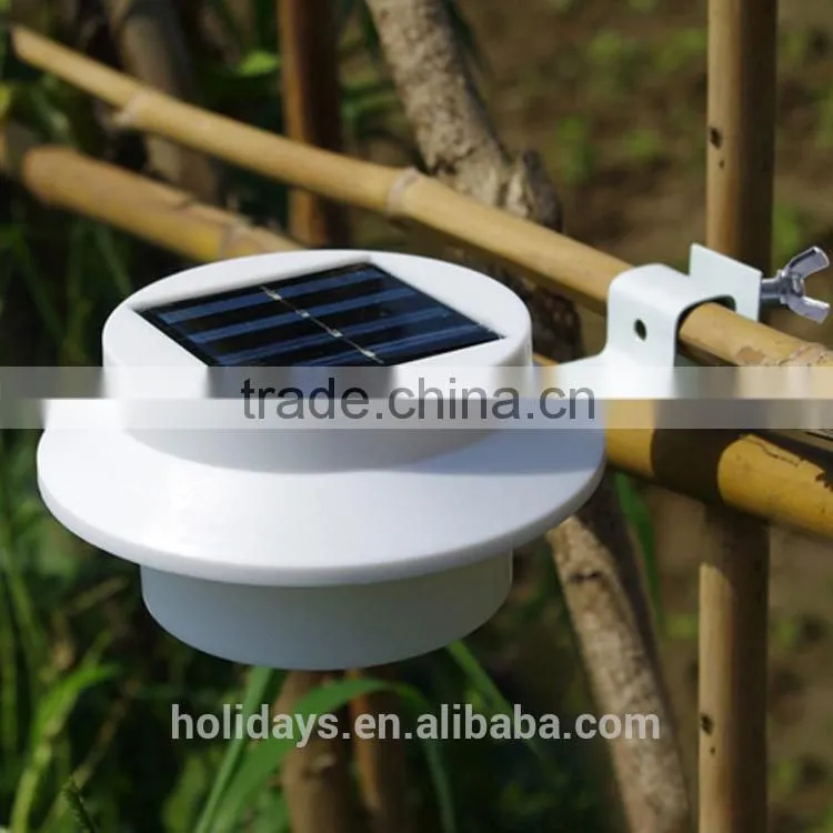 Solar Power Powered Outdoor Gutter Fence LED Wall With Bracket Garden Light