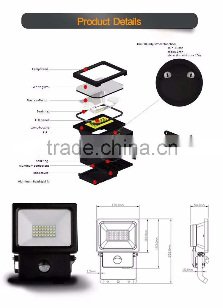 m051803 energy saving flood light epistar led flood light