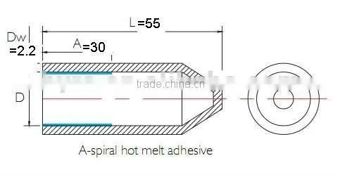 heat shrinkable cable end caps with spiral adhesive coating