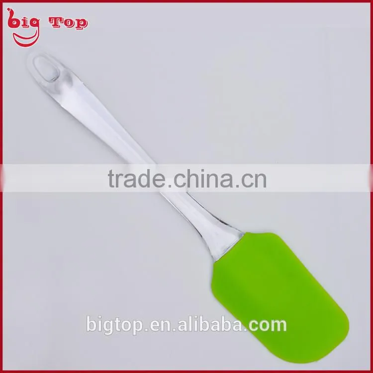 BT0198 9.84" Silicone Butter Scraper with Transparent pp Handle Spatulas Ice Scraper Silicone Bowl Scraper Spatulas