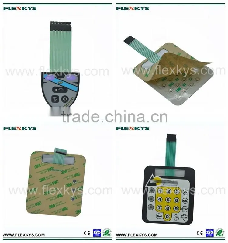 Custom silver paste machine control metal dome membrane switch