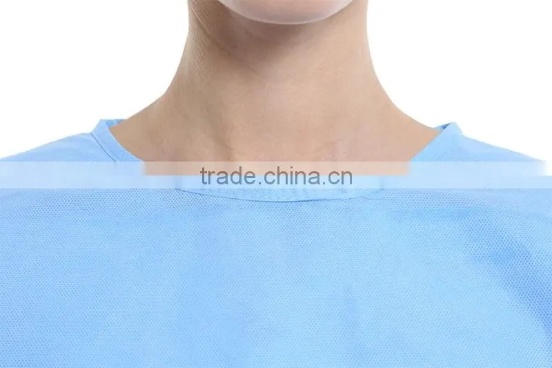 ECOMA Sterile Disposable Standard Surgical Gown, Blue