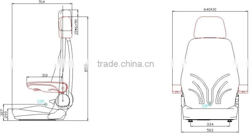 Fabric high back bucket seat(YY18)
