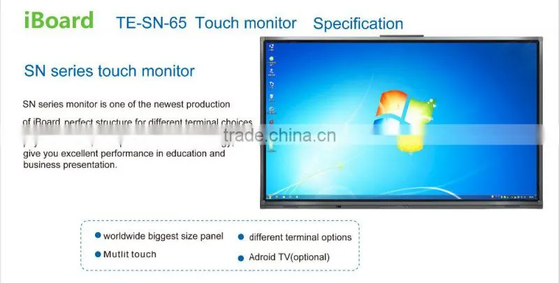 2016 large format touch screen monitor 4K high quality all in one pc interactive led monitor