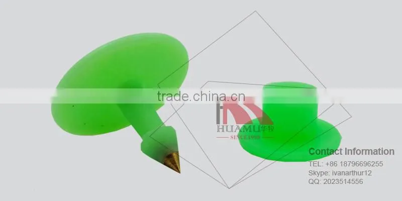 animal ear tag 30*30 mm green TPU ear tag for pig sheep goat