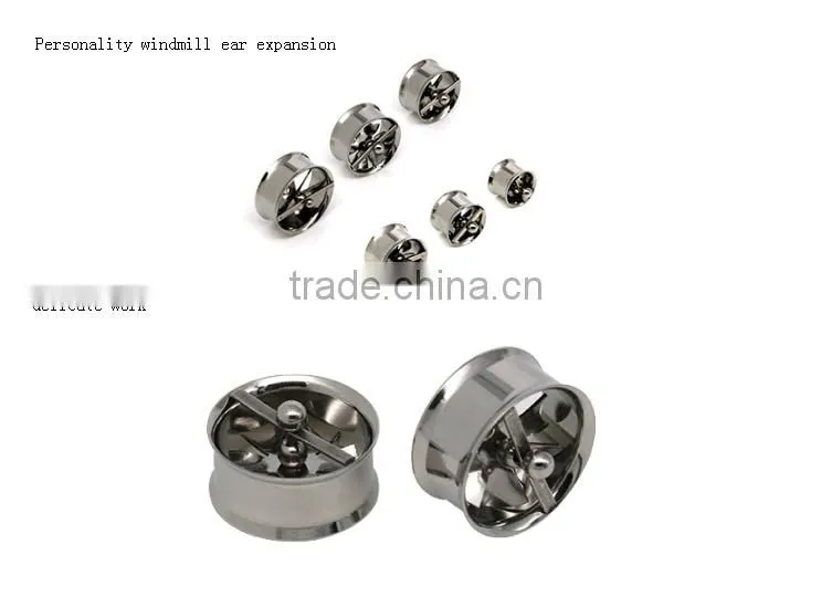 Men's ear circular hollow out windmills modelling allergy