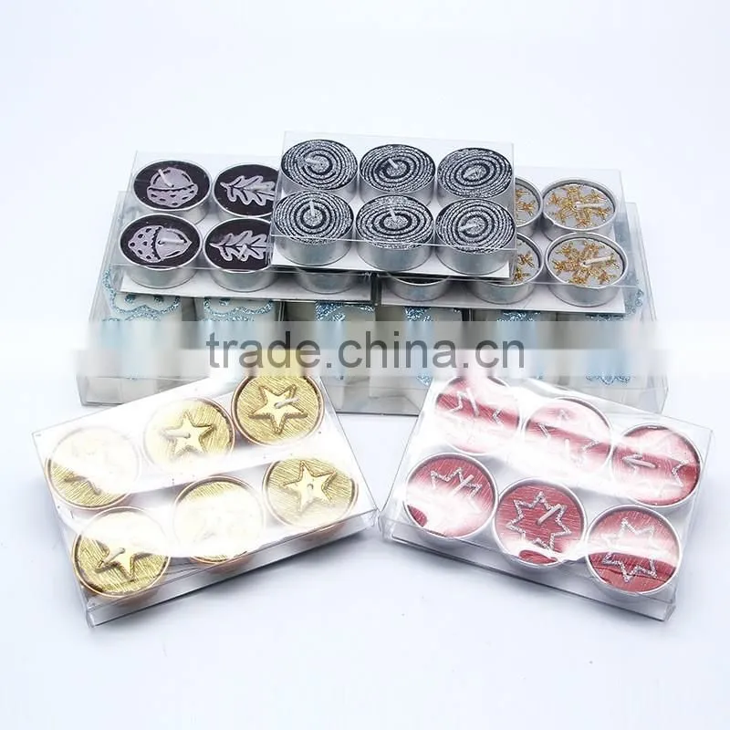 snow paraffin wax Christmas tealight,Christmas candles 6pcs/box