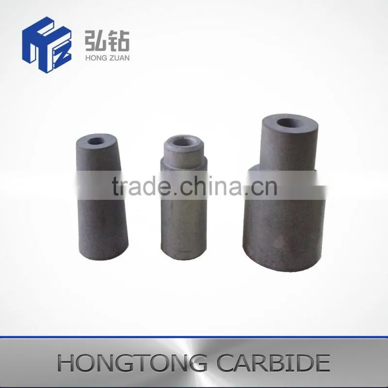 Cemented carbide balst line nozzles used in wear resistant sintered ceramic