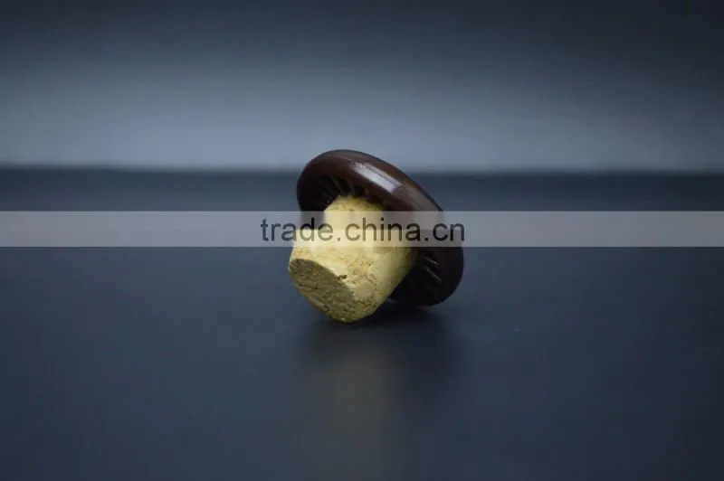 Plastic cap with wooden cork for glass bottle custom design stopper
