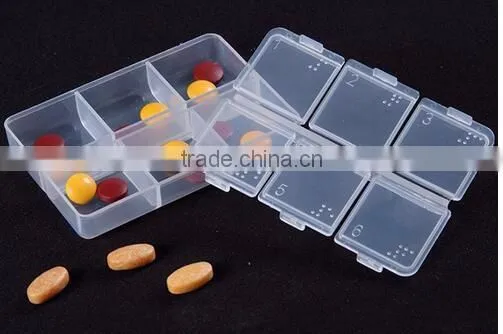 cy275 Mini Portable Clear Empty Braille 6 Cells Pill Medicine Drug Storage Case Box