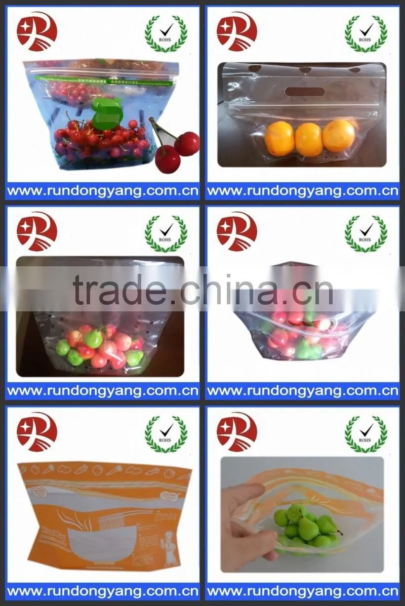 transparent slider zipper zip lock fruit bag for grape