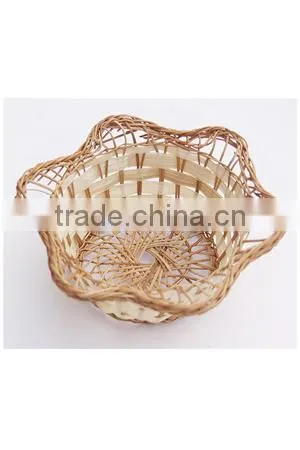 flower shaped delicate wicker fruit basket