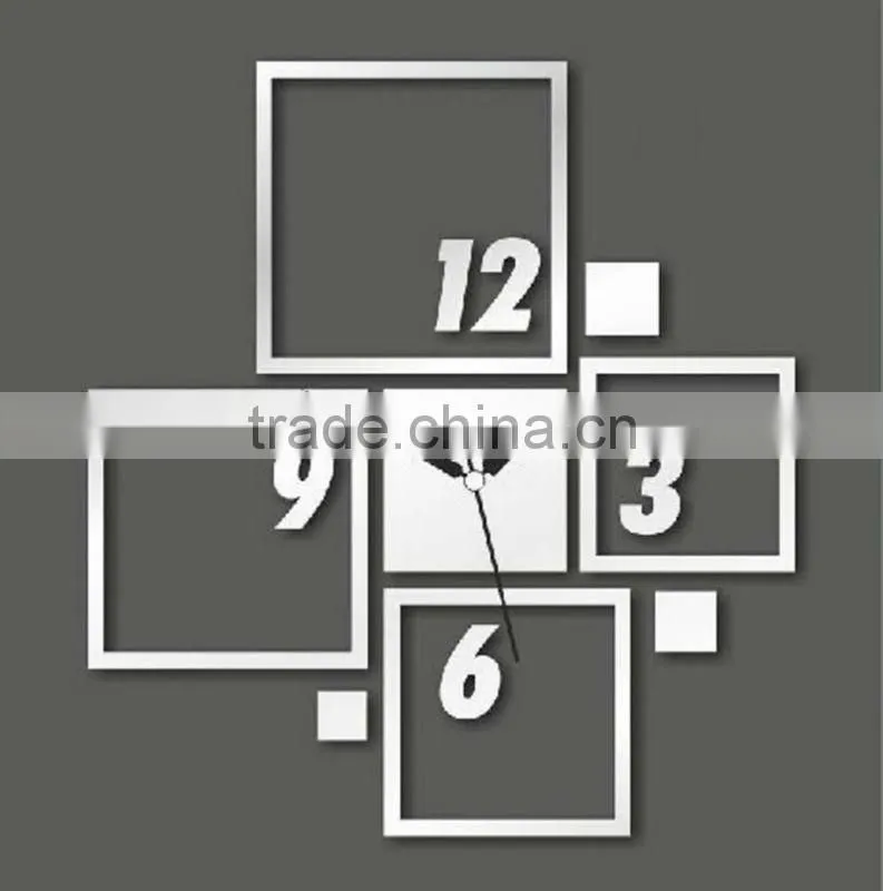 3D Mirror Wall Clock Sticker