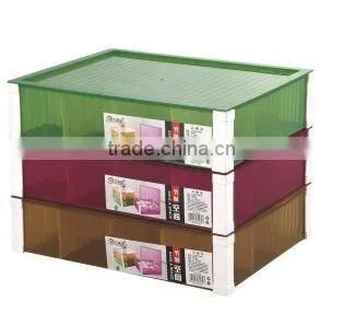 Colorful Durable Plastic Storage Box With Lid