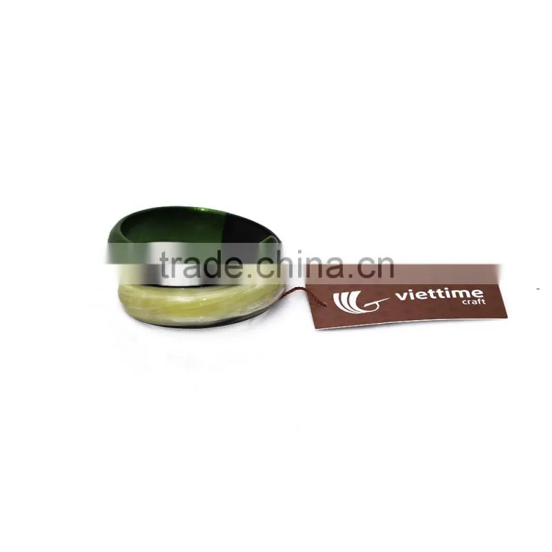 Water buffalo horn bracelet black with many different colors and designs