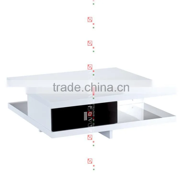 Square Ebony Coffee Table Center Storage Living Room Modern Furniture Wood TA64