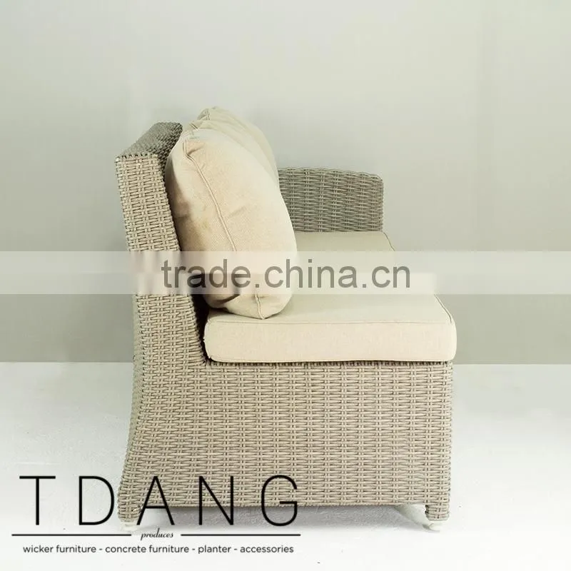 Sonoma Wicker Sofa K-D 3 Seats Left hand - Rattan patio K-D furniture garden bench.