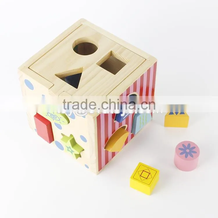 Best children coordinating eye and hand wooden educational toys funny shape blocks kids wooden educational toys W12D067