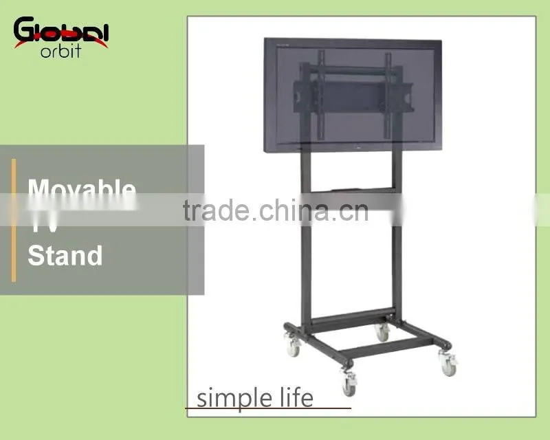 Adjustable in height monitor display stand, TV movable floor bracket stand