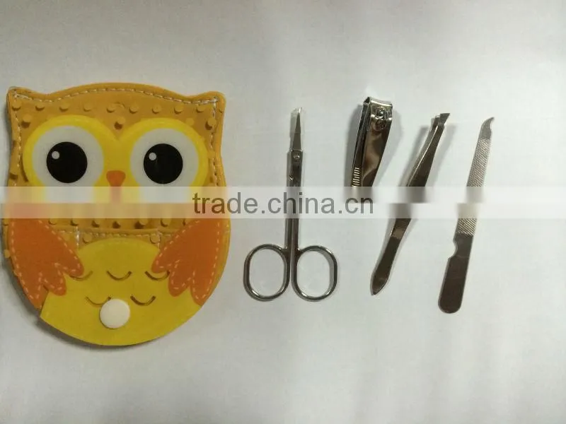 4pcs night owl typed gifts stainless steel metal category Manicure Set/Beauty Set/Pedicure Kit