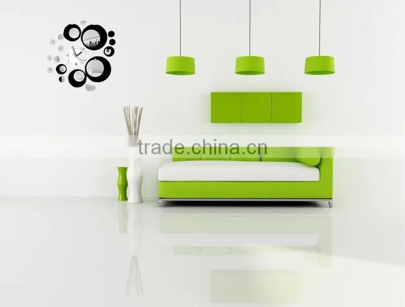 Latest decorative wall mirror clock sticker for home decoration, clockwall stickers,sitting room fashion mirror wall stickers