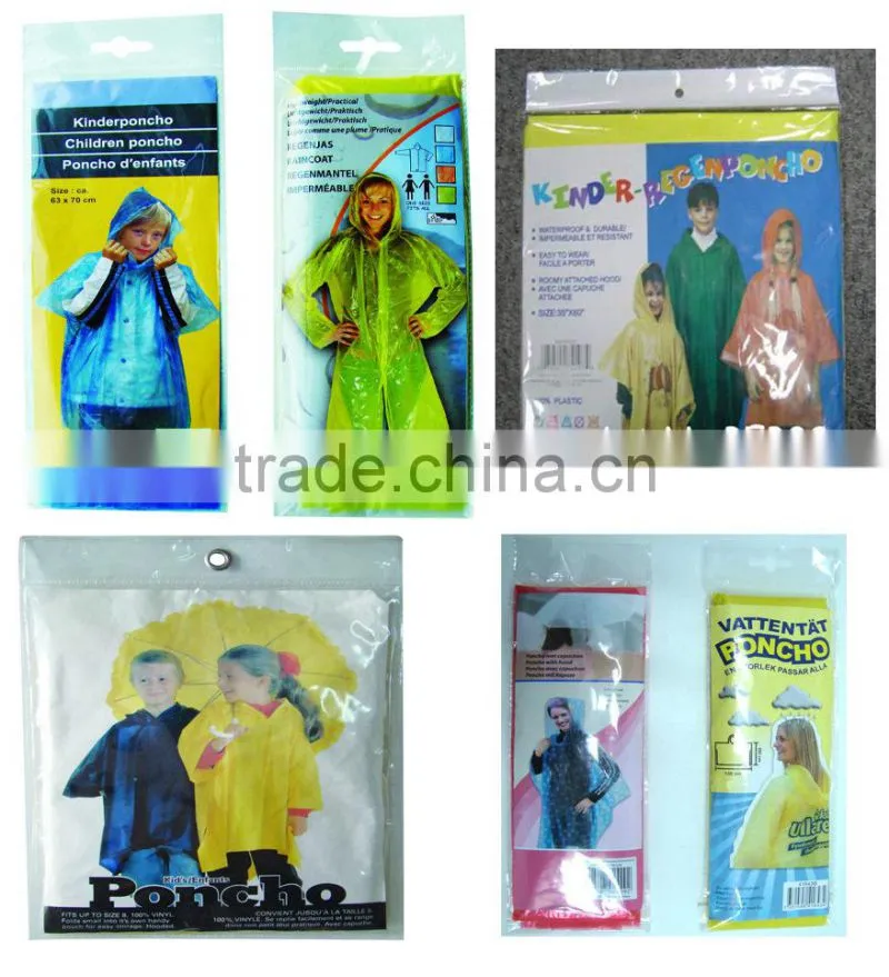 New product polyester cartoon kids poncho, children rain cape, raincoat