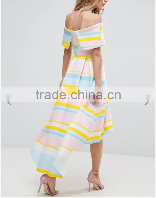 OEM Service Supply Type And Evening / Formal Dresses Type Elegant Evening Dress/ Print Off-shoulder Dress