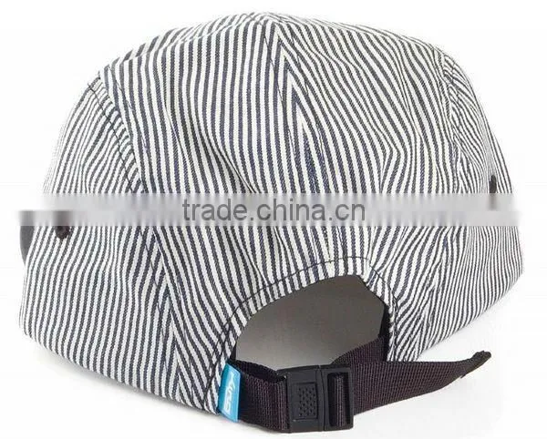 No logo strip pattern custom 5 panel hat and cap