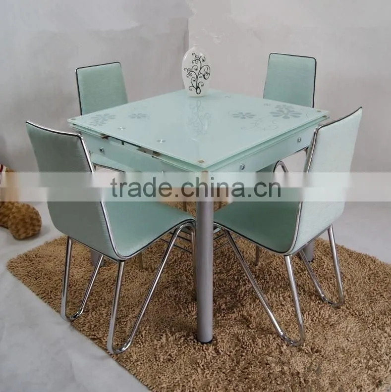 2016 high quality popular new modern design glass expandable dining set
