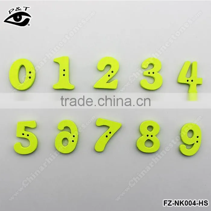9x22mm Red Numbers Shaped Wood Buttones For clothing DIY Decoration Accessories