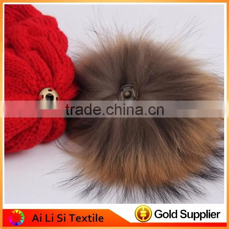 Fashion Colorful Acrylic Winter Beanie Hat, Winter Hats With Fur Pompoms,Custom Knitted Wool Hats