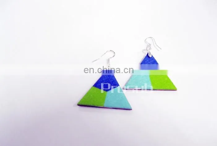 Hot new product for 2015 DIY personalized triangle earrings for young girl