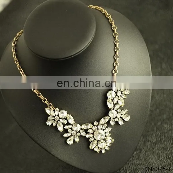 Fan pendant with hook brozen chain acrylic sheet with crystal necklace