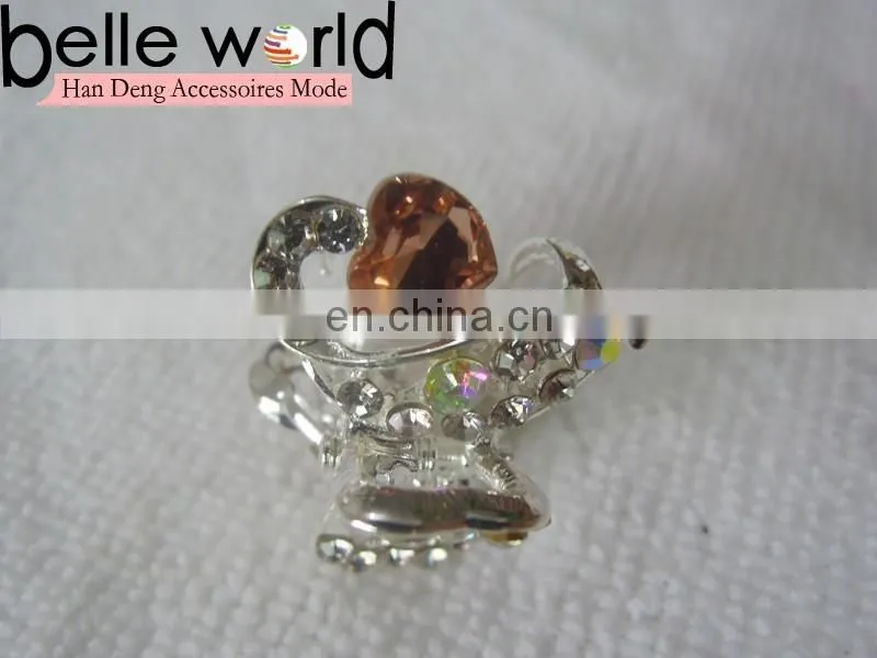 Elegant Heart-shape Rhinestone Mini Hair Claw Clips for Wedding