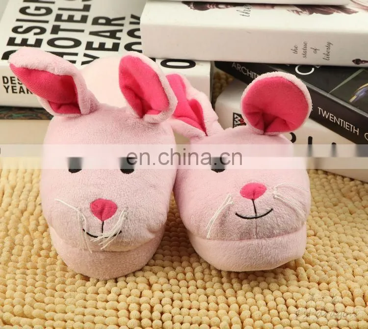 custom happy foot pink rabbit animal cartoon indoor Slippers